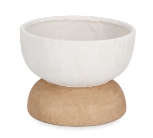 Vaza maro/alba din ceramica 19 cm Hector High Bizzotto