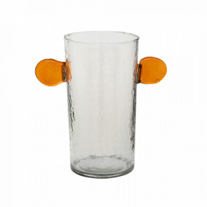 Vaza transparenta/portocalie din sticla reciclata 25 cm Object Urban Nature Culture Amsterdam