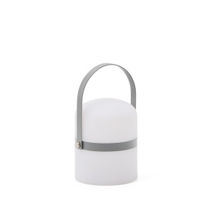 Veioza alba/gri din fibre sintetice 16 cm Ridley Kave Home