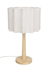 Veioza alba/maro din lemn 51 cm Scallop Dutchbone