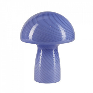 Veioza albastra din sticla 23 cm Mushrooms Bahne