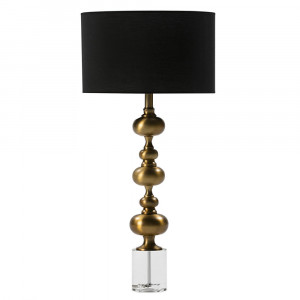 Veioza neagra/aurie din plexiglas si metal 65 cm Luk Thai Natura