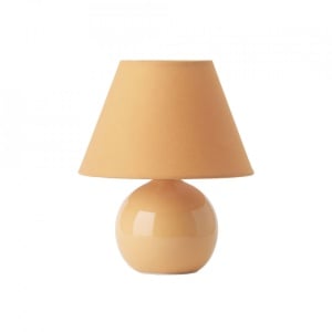 Veioza roz piersica din ceramica si textil 23 cm Primo Brilliant