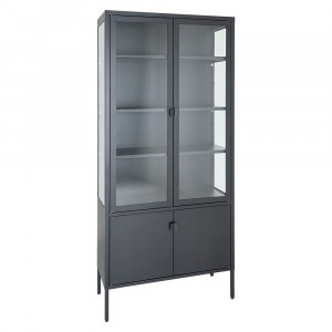 Vitrina din metal neagra 180 cm Brisbane House Nordic