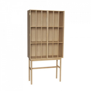 Vitrina maro din lemn si sticla 170 cm Shoji Hubsch