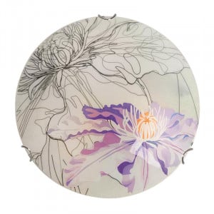Aplica multicolora din sticla si otel cu 2 becuri Spring Violet Round Candellux