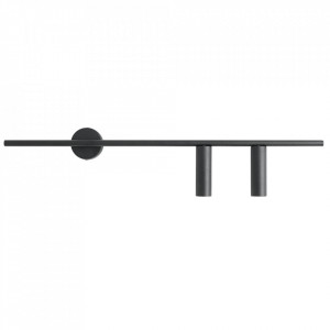 Aplica neagra din metal cu 2 becuri Trevo Right Quiet Object