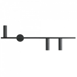 Aplica neagra din metal cu 3 becuri Trevo Right Quiet Object