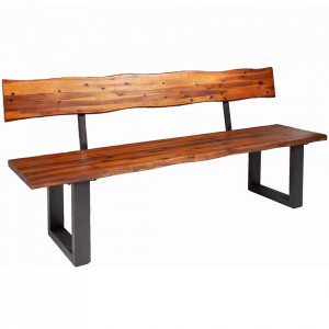 Banca maro/neagra din lemn si fier 200 cm Genesis Invicta Interior