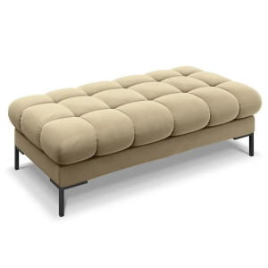 Bancheta bej/neagra din catifea 133 cm Mamaia Micadoni