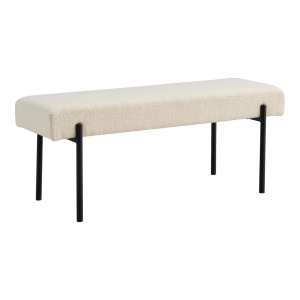 Bancheta din textil alb 100 cm Swindon Boucle House Nordic