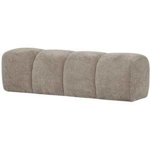 Bancheta din textil bej inchis 160 cm Mojo Rib Woood