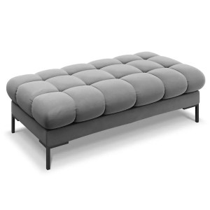 Bancheta gri deschis/neagra din catifea 133 cm Mamaia Micadoni