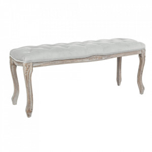 Bancheta gri din catifea 110 cm Mathilde Bizzotto