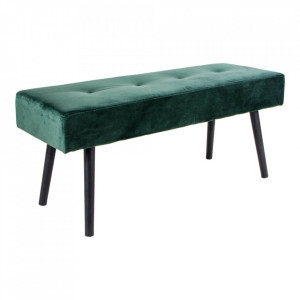 Bancheta verde inchis din catifea 100 cm Skiby House Nordic