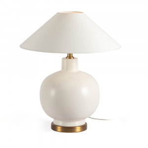 Baza pentru veioza alba/aurie din ceramica 49 cm Valsa Thai Natura