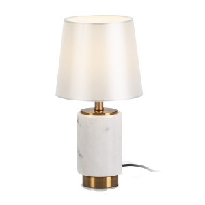 Baza pentru veioza alba/aurie din marmura 26 cm Carry Thai Natura