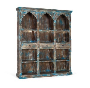 Biblioteca maro/albastra din lemn 195 cm Oleander Giner y Colomer
