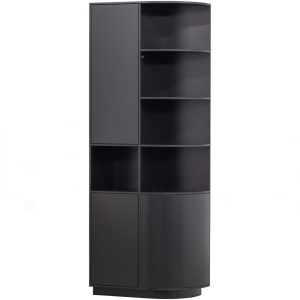 Biblioteca neagra din lemn 210 cm Finca Storage Right Woood