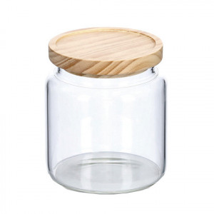 Borcan cu capac maro/transparent din sticla 830 ml Aarita Zeller