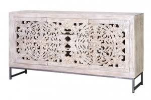Bufet inferior alb/gri din lemn 150 cm Mykonos Giner y Colomer