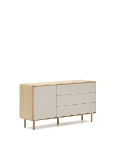 Bufet inferior alb/maro din lemn 150 cm Anielle Kave Home
