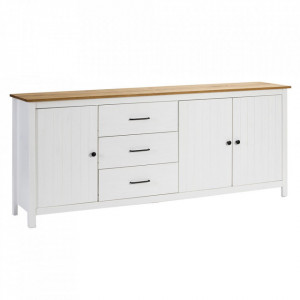 Bufet inferior alb/maro din lemn 190 cm Miranda Quiet Object