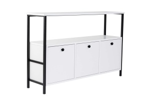 Bufet inferior alb/negru 120 cm Solace Nordure