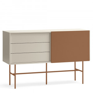 Bufet inferior bej/maro din metal 140 cm Nube Teulat