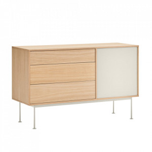Bufet inferior crem/maro din metal 128 cm Yoko Teulat