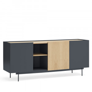 Bufet inferior gri/maro din metal 180 cm Otto Teulat