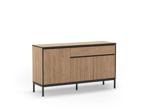 Bufet inferior maro/negru din metal 140 cm Lorenza Quiet Object