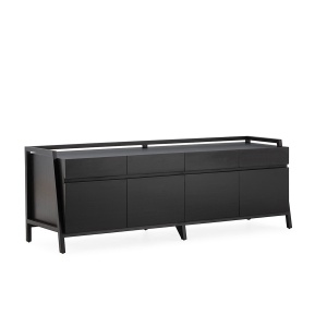 Bufet inferior negru din lemn 180 cm Alfred Thai Natura