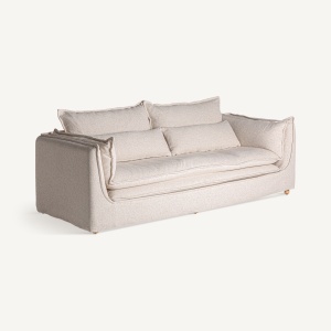 Canapea alba din textil pentru 3 persoane Selmes Vical Home