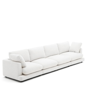 Canapea alba din textil pentru 6 persoane Gala Kave Home