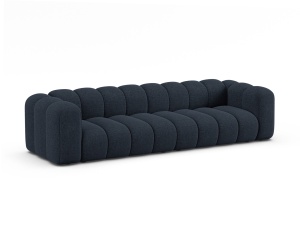 Canapea albastru navy din textil pentru 4 persoane Lupine Chenille Micadoni