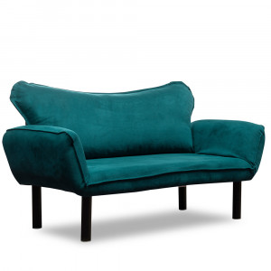 Canapea albastru petrol din textil pentru 2 persoane Chatto The Home Collection
