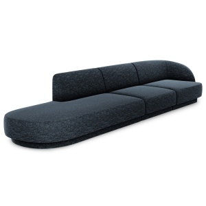 Canapea albastru royal din textil pentru 4 persoane Miley Right Micadoni