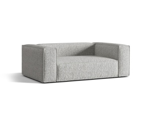 Canapea argintie din textil pentru 2 persoane Nuria Boucle Micadoni