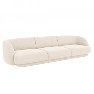 Canapea bej deschis din textil pentru 3 persoane Miley Chenille Micadoni