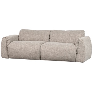 Canapea bej din textil pentru 2 persoane Baggy Woven Melange Woood