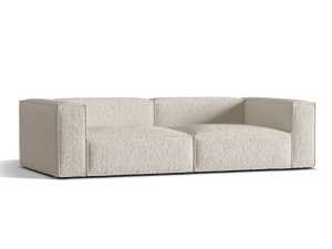 Canapea bej din textil pentru 5 persoane Nuria Boucle Micadoni