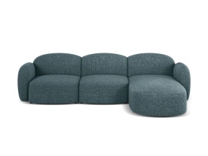 Canapea cu colt albastru deschis din textil pentru 4 persoane Blair Eden Right Micadoni