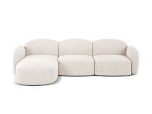 Canapea cu colt bej deschis din textil pentru 4 persoane Blair Eden Left Micadoni