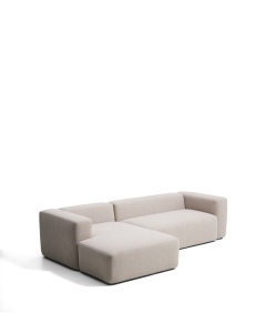 Canapea cu colt bej din textil pentru 3 persoane Blok Left Chenille Kave Home