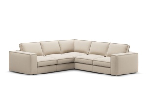Canapea cu colt bej din textil pentru 4 persoane Pola Symmetrical Micadoni