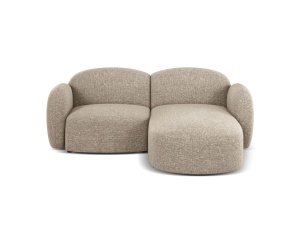 Canapea cu colt bej inchis din textil pentru 3 persoane Blair Eden Right Micadoni