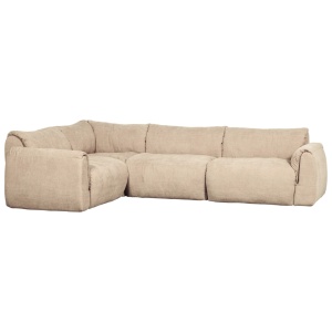 Canapea cu colt bej nisipiu din textil 301 cm Baggy Chenille Left Woood