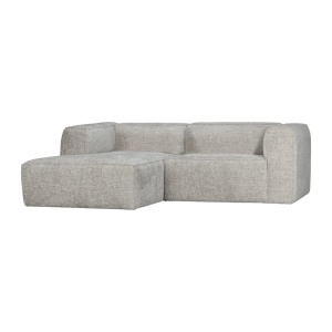Canapea cu colt crem din textil 254 cm Bean Maribor Melange Left Woood