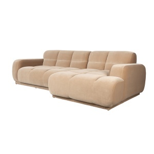 Canapea cu colt din textil bej 267 cm Hazel Right Zuiver